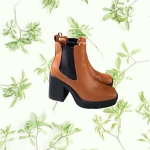 MIA, brown platform boots, size 6